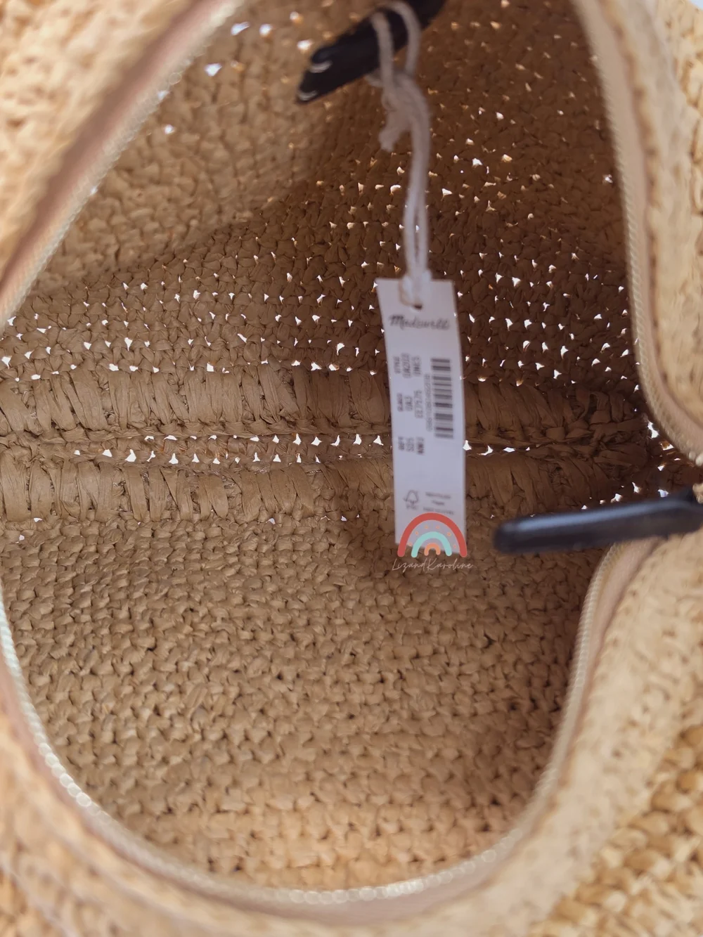 Madewell The Camren Gathered Shoulder Bag in Natural Straw and Leather Trim - Picture 11 of 16